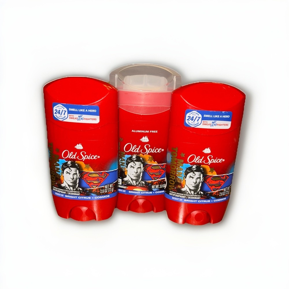 3 Old Spice Deodorant Man of Tomorrow Superman LIMITED EDITION 2.6 OZ EXP 2027